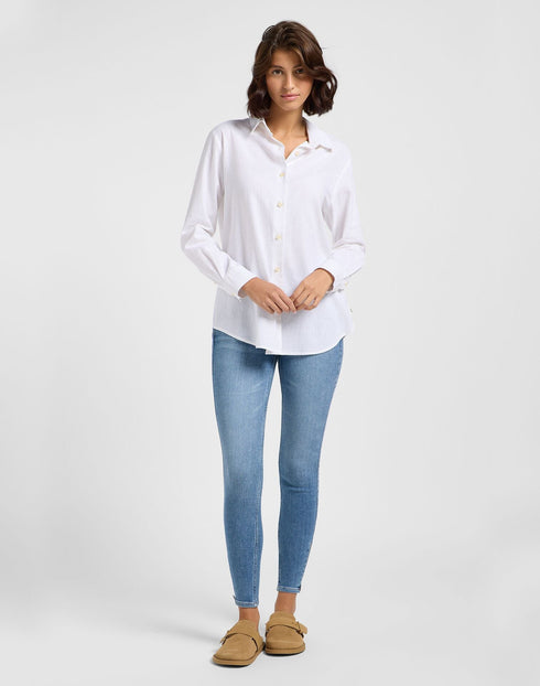 Lee Women's Pocketless Shirt In Bright White
